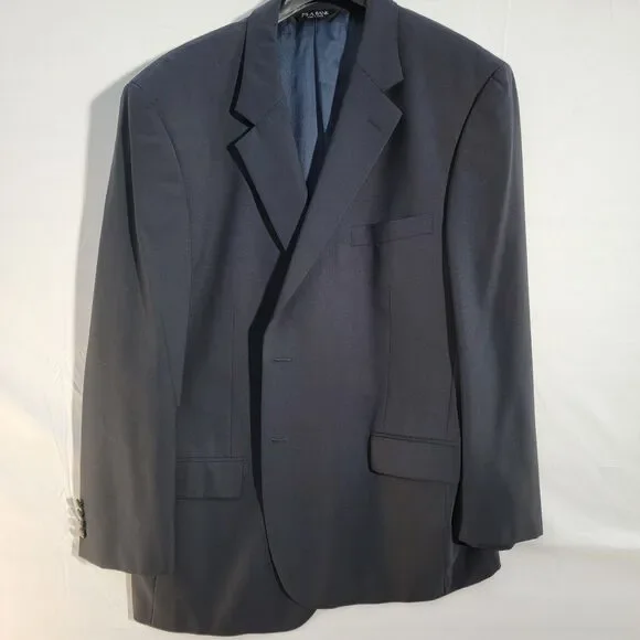 Jos A. Bank Black 100% Wool Blazer Single Breasted Notched Collar Men's Size 48R - Picture 2 of 13